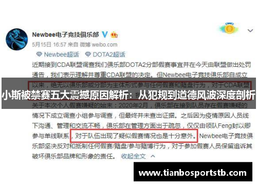 小斯被禁赛五大震撼原因解析：从犯规到道德风波深度剖析